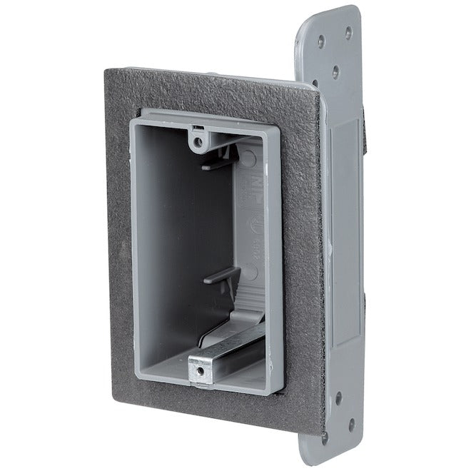 Single-Gang Plastic Electrical Device Box with Foam Gasket