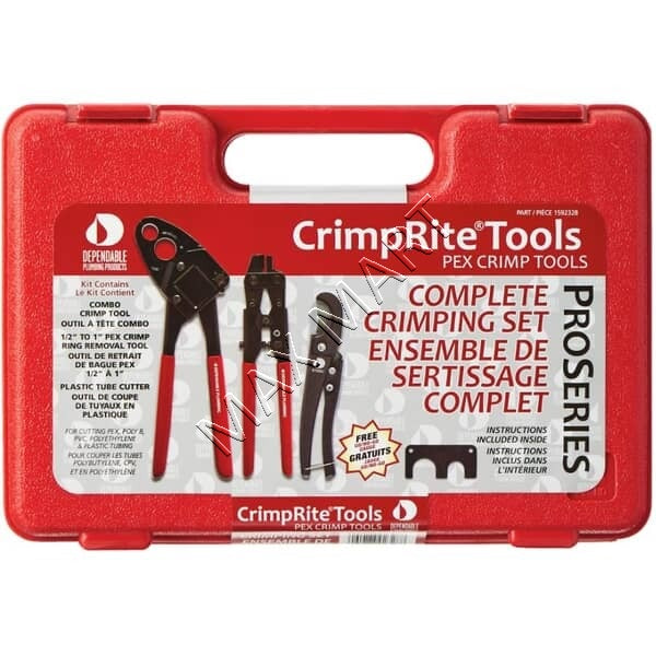 WATERLINE CrimpRite 1/2-in to 1-in PEX/PVC Combo Angle Crimping Tools Kit - 3 Pieces