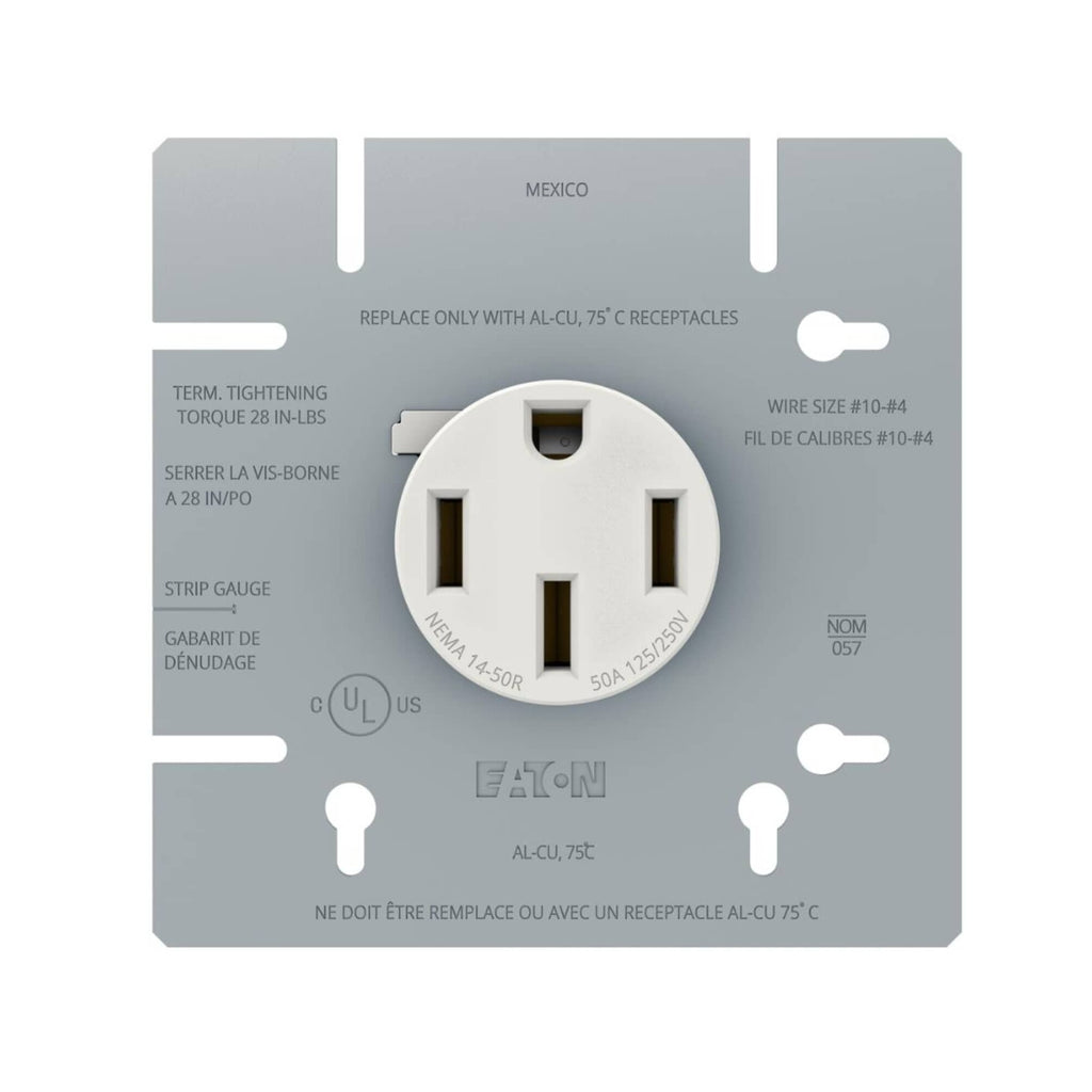Eaton 50-Amp 125/250V 3P4W Stove Receptacle Outlet Plug