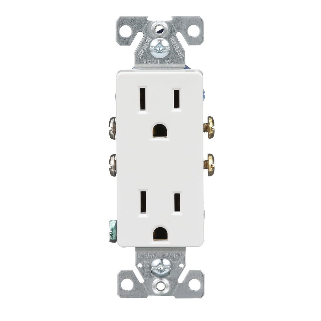 Eaton TR1107W 15Amp Tamper Resistant TR Duplex Receptacle Outlet Plug - White