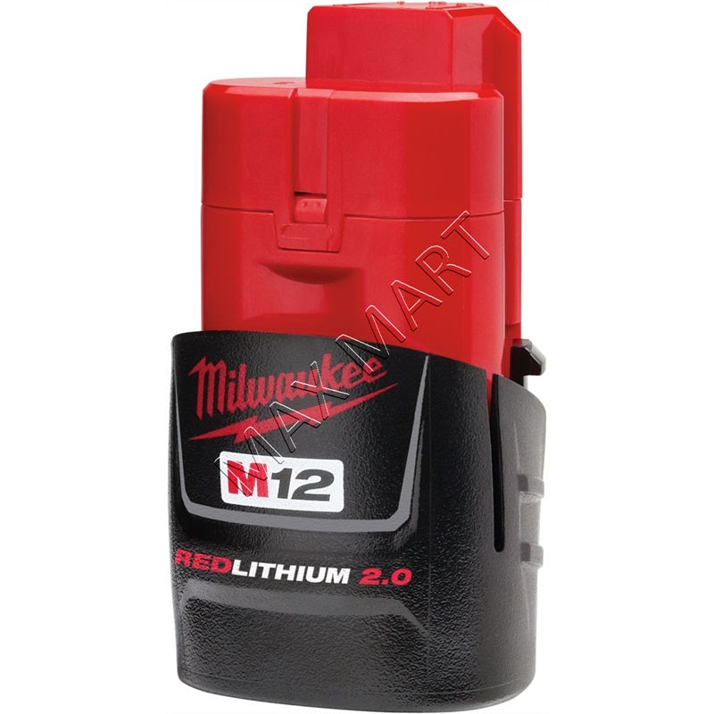 Milwaukee M12 12V Lithium-Ion Compact (CP) 2.0Ah 2Ah REDLITHIUM Battery 48-11-2420