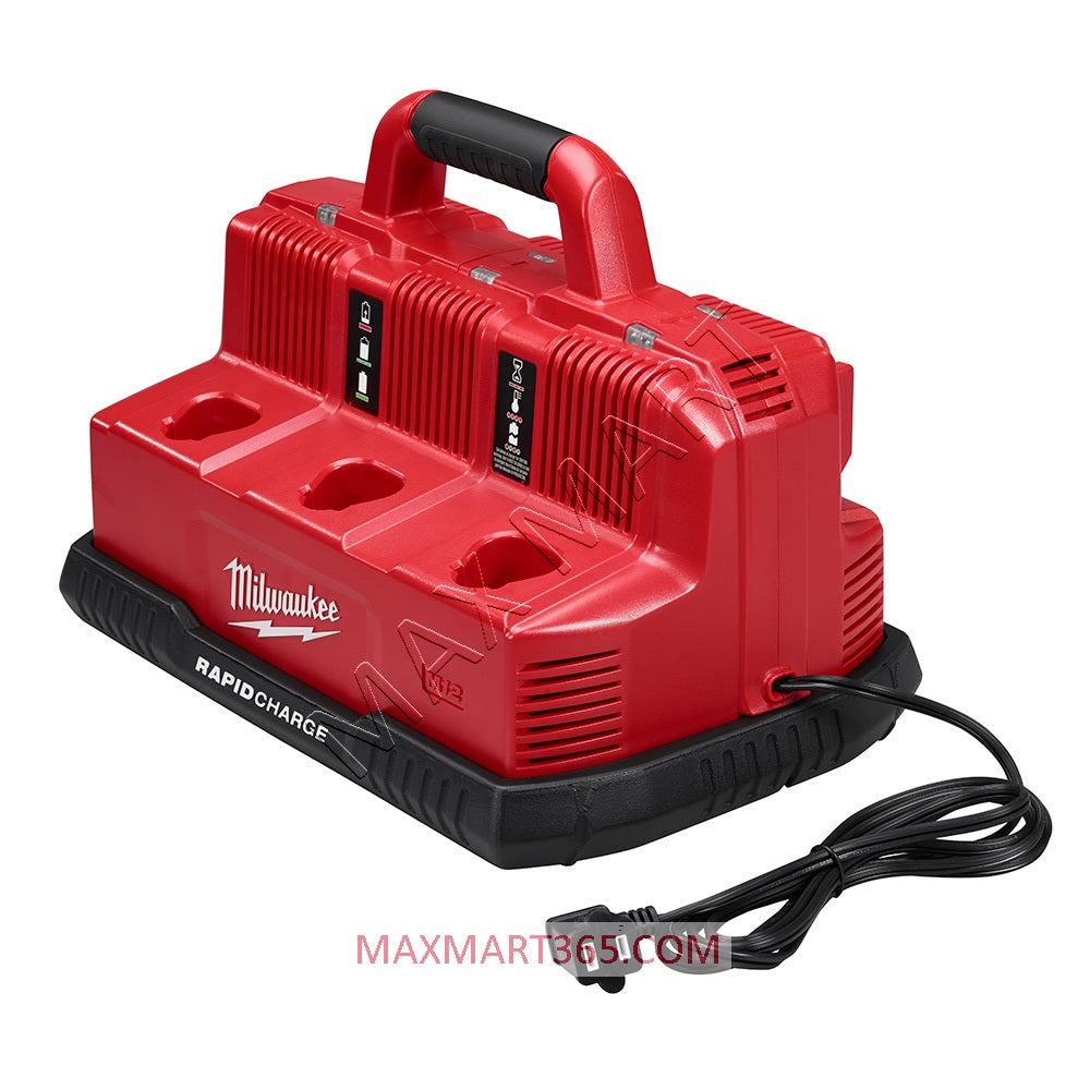 Milwaukee 48-59-1807 M18/M12 18V/12V 6-Port Sequential Rapid Charge Fast Charger Station