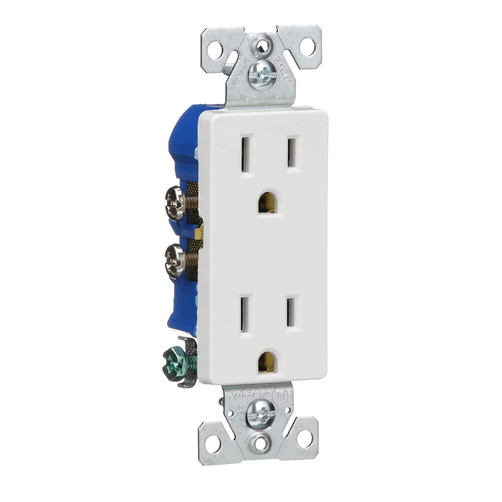 Eaton TR1107W 15Amp Tamper Resistant TR Duplex Receptacle Outlet Plug - White