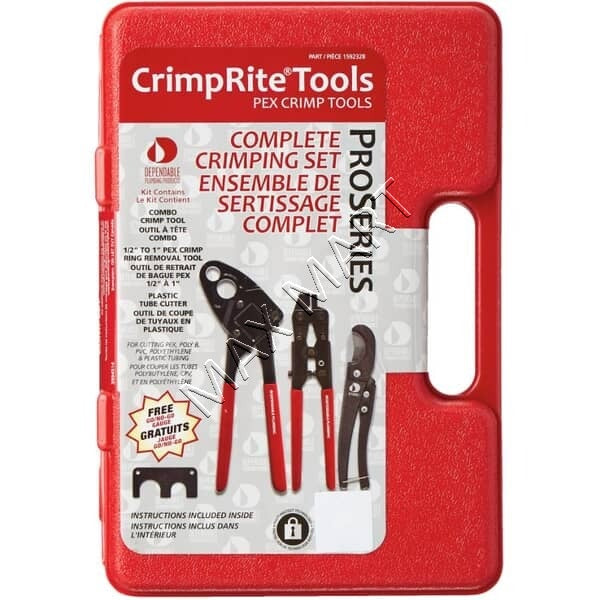 WATERLINE CrimpRite 1/2-in to 1-in PEX/PVC Combo Angle Crimping Tools Kit - 3 Pieces