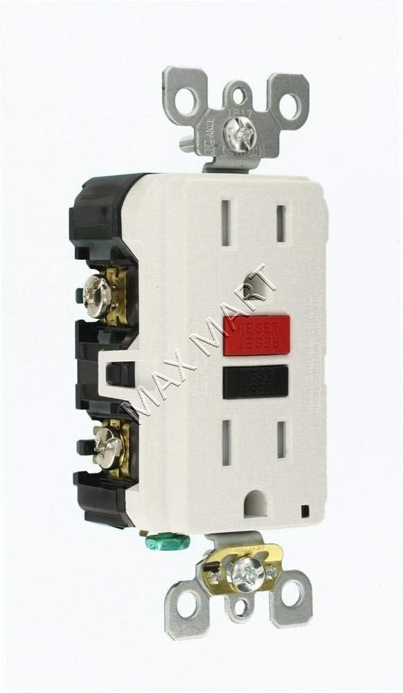 Leviton 15A Slim GFCI Tamper-Resistant TR Receptacle Outlet Plug - Black/Red