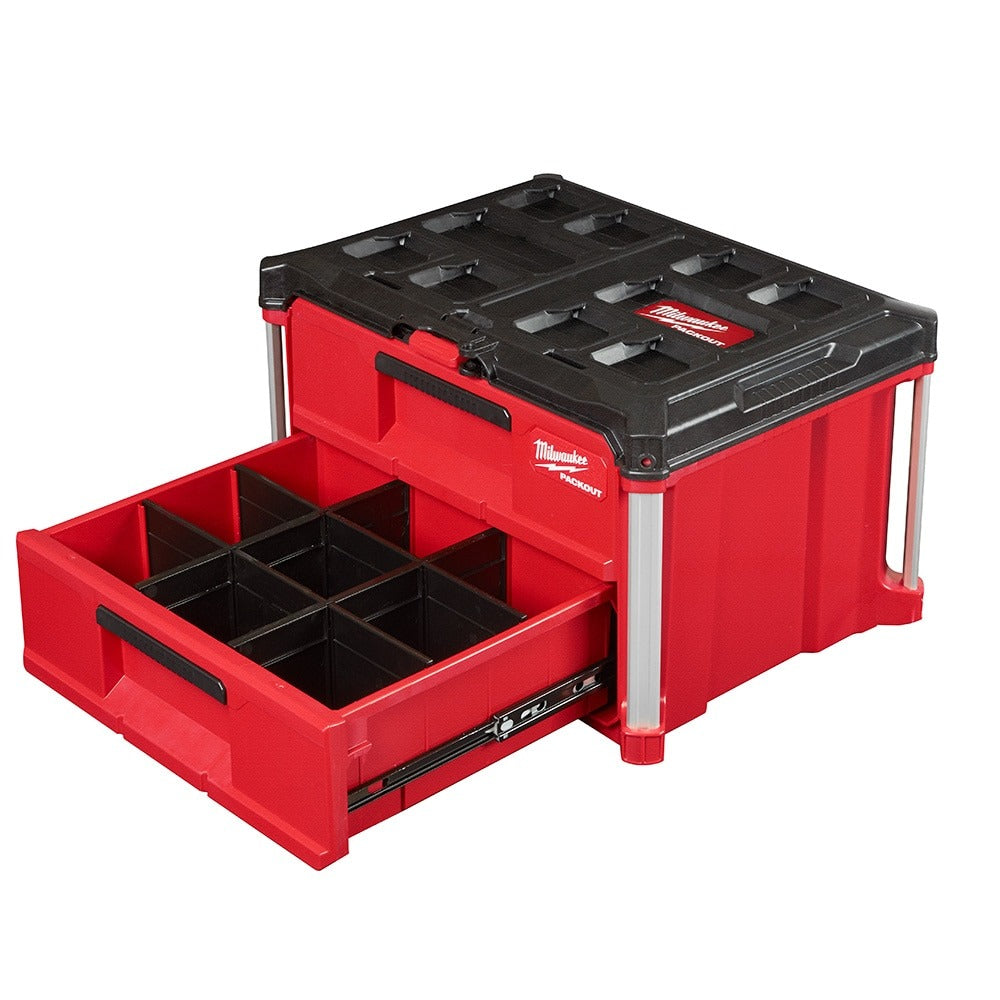 MILWAUKEE 48-22-8442 PACKOUT 22-inch 2-Drawer Tool Box with Metal Reinforced Corners