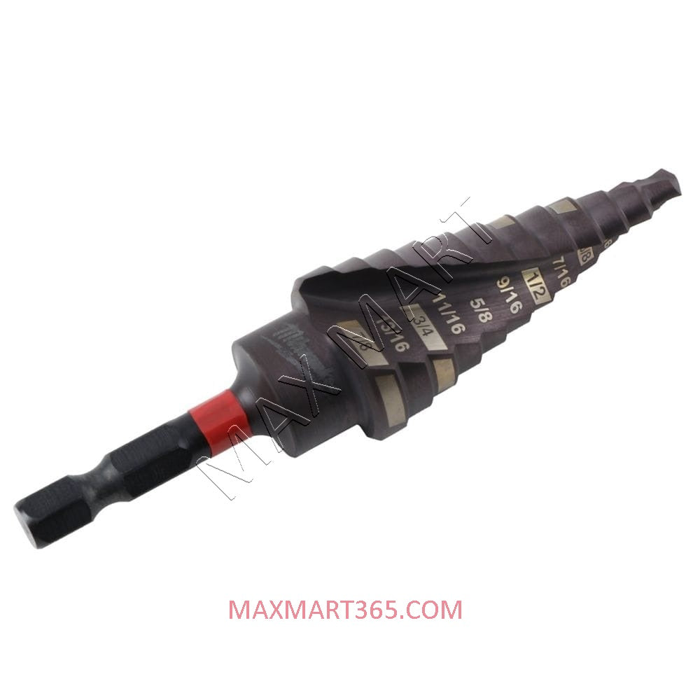 Milwaukee SHOCKWAVE #4 Impact-Rated Titanium Step Drill Bit 3/16-inch - 7/8-inch(12-Steps) 48-89-9244