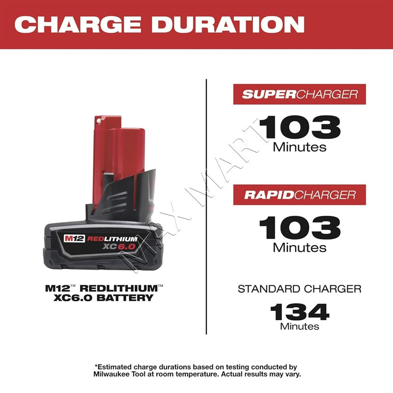 Milwaukee M12 Lithium-Ion Extended Capacity (XC) 6.0Ah 6Ah Battery 48-11-2460