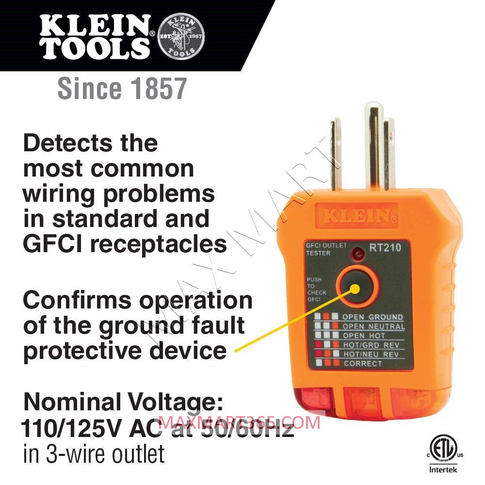 Klein Tools Non-Contact Voltage and GFCI Receptacle Premium Test Kit NCVT1XTKIT