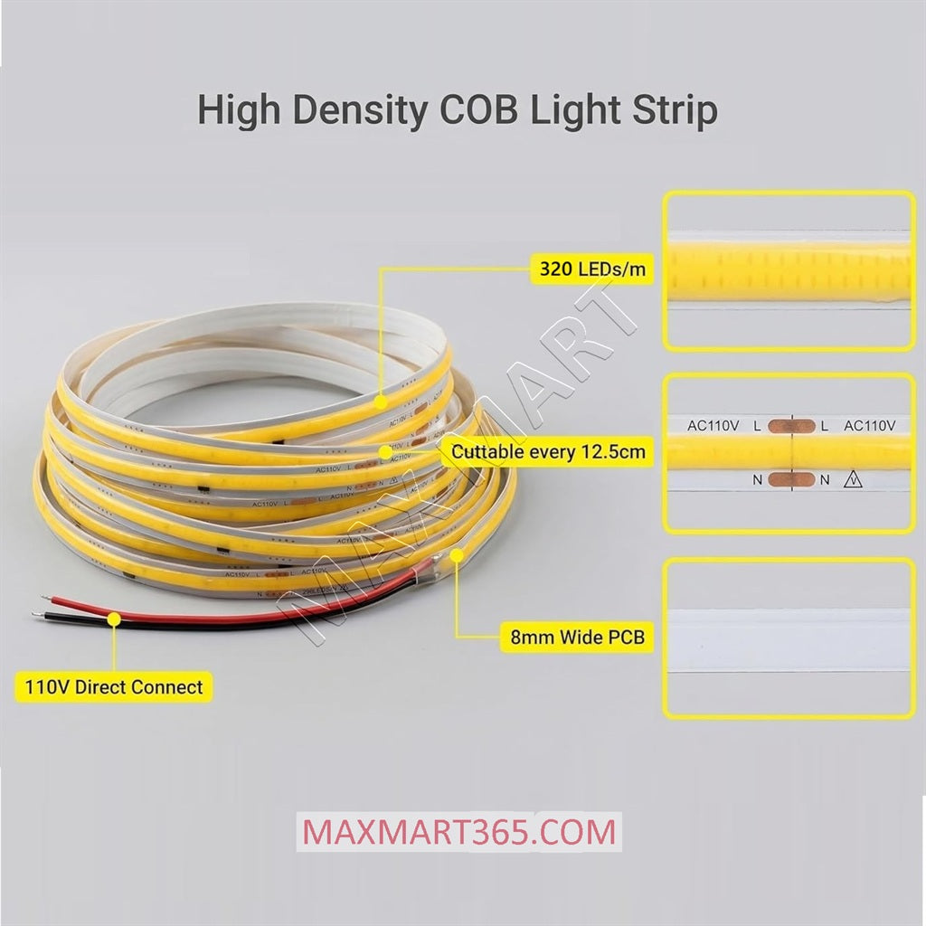 COD Flexible Tape LED Strip Light 24V 16.4ft 5m High Density