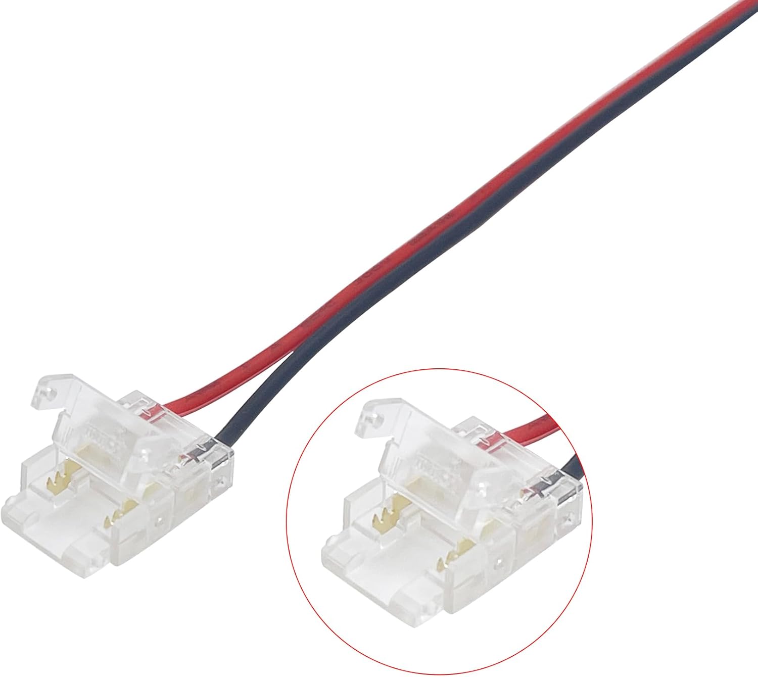 Solderless 8mm LED Strip to Wire Cable Connector