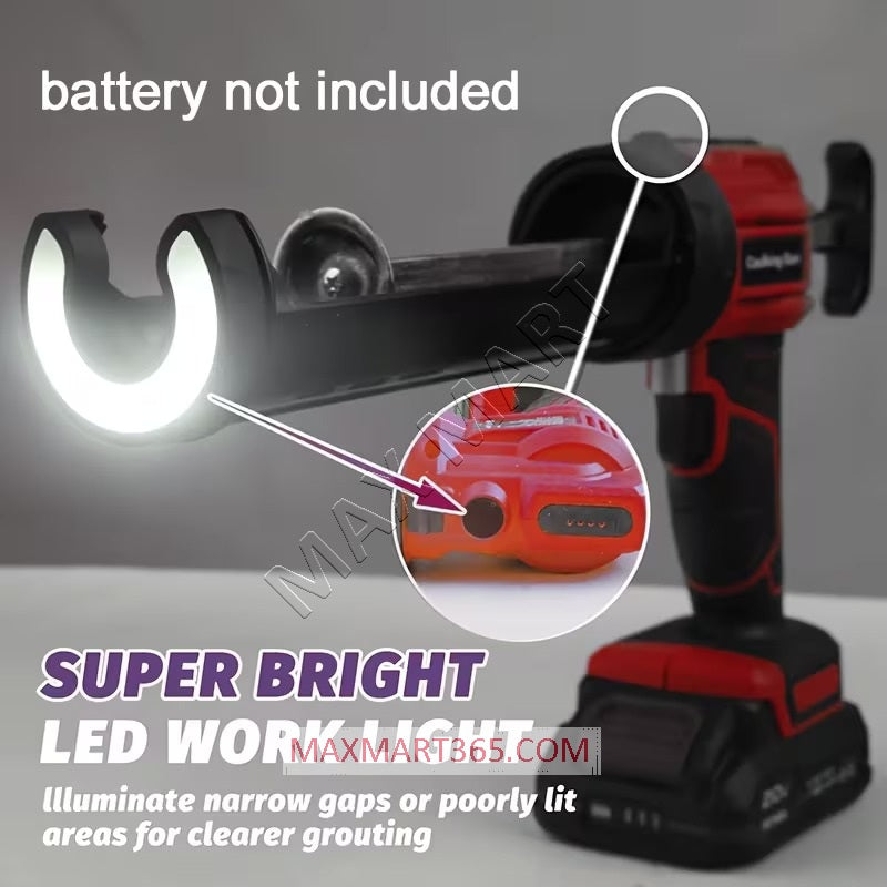 Cordless Caulking Gun for Milwaukee M18 Battery, 4 Adjustable Speeds, Anti-Drip, LED Light (Tool Only)