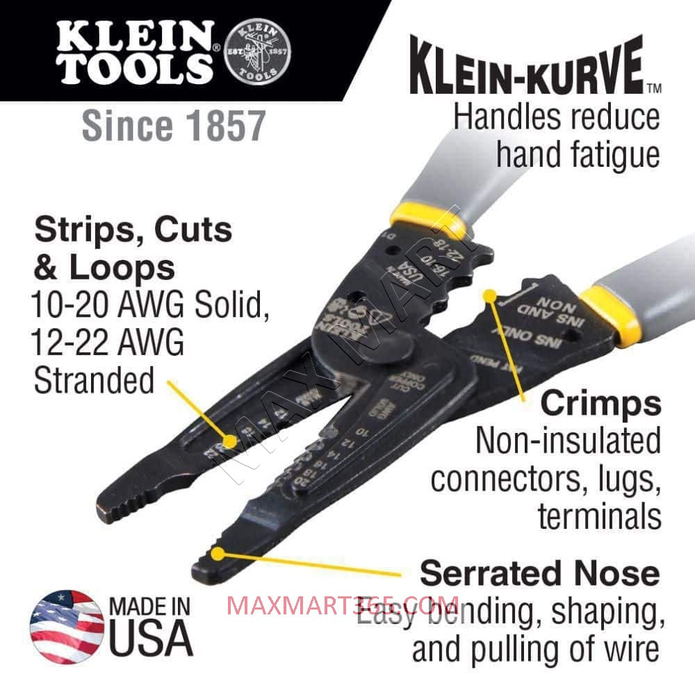 Klein Tools Klein-Kurve 长鼻剥线钳、电线剪钳、压接工具 1009SEN