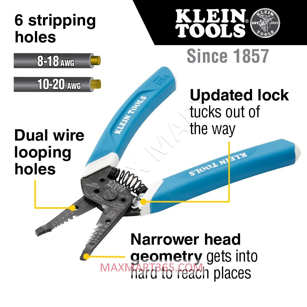 Klein Tools Klein-Kurve 8-20 AWG Wire Stripper/Cutter K11095SEN K11095