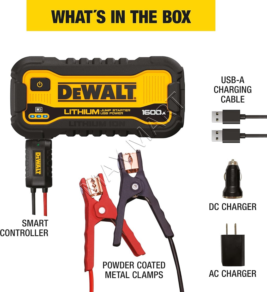 DeWalt DXAELJ16CA DXAELJ16 1600Amp 1600A Jump Starter Battery Booster with USB Power Bank