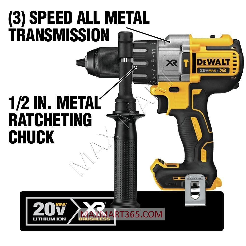 DEWALT DCD996B 20V XR Brushless Cordless 3-Speed 1/2-inch Hammer Drill/Driver (Tool Only)