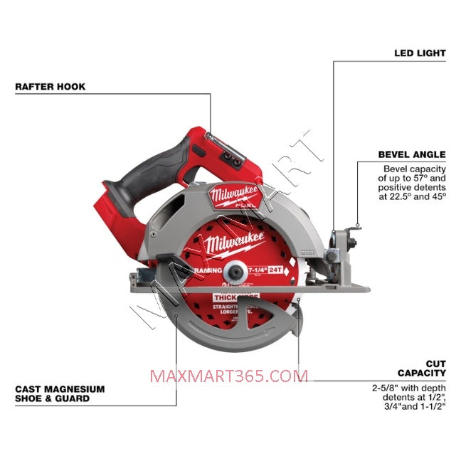 Milwaukee 2834-20 M18 FUEL 7-1/4-inch Circular Saw (Tool Only)