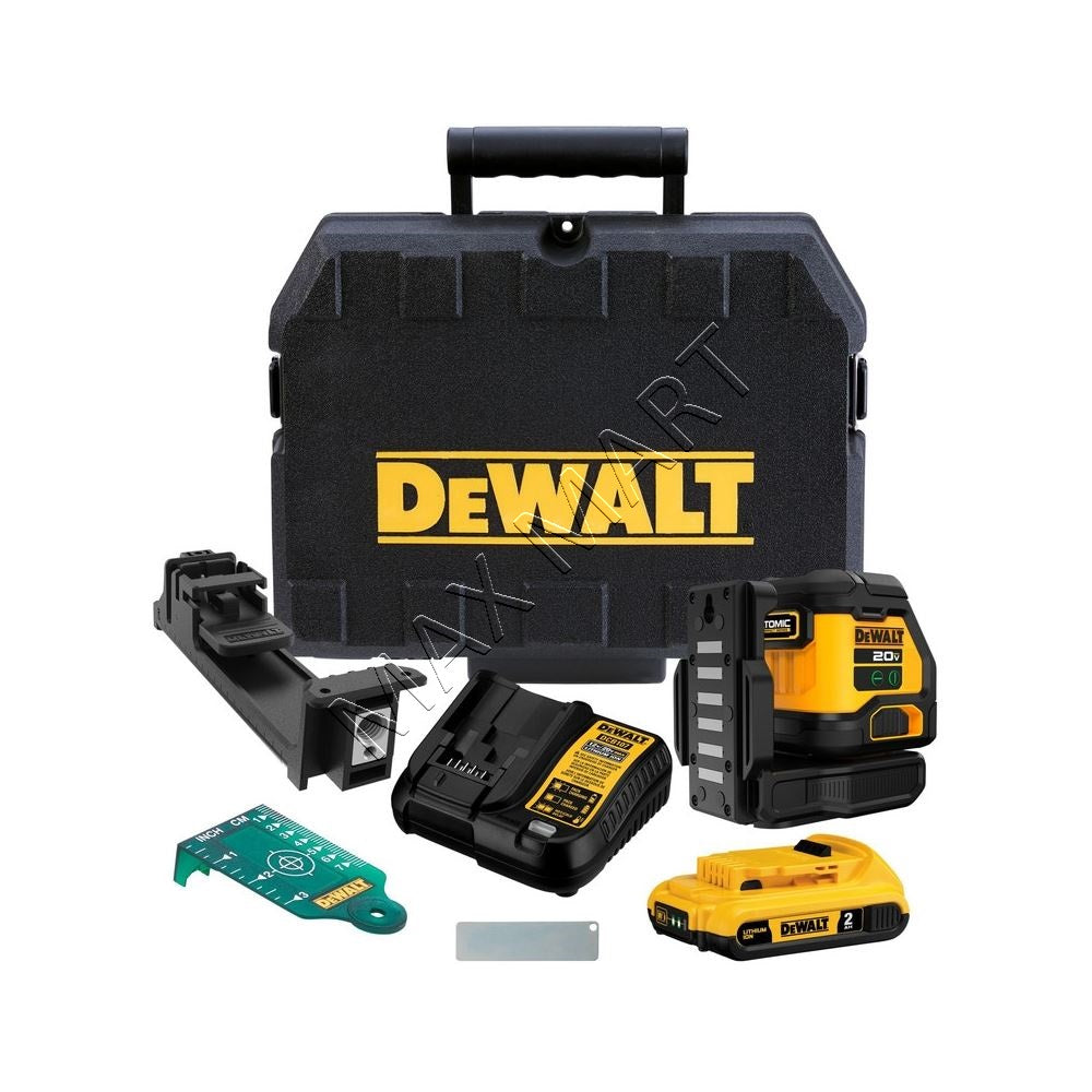 DEWALT 20V 330 英尺绿色自动调平十字线激光水平仪（仅工具）DCLE34021B DCLE34021