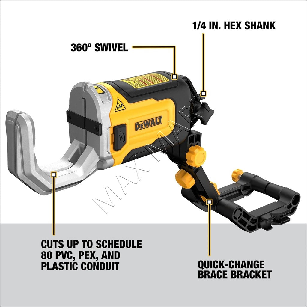 DEWALT DWAPVCIR IMPACT CONNECT PVC/PEX Pipe Cutter Attachment