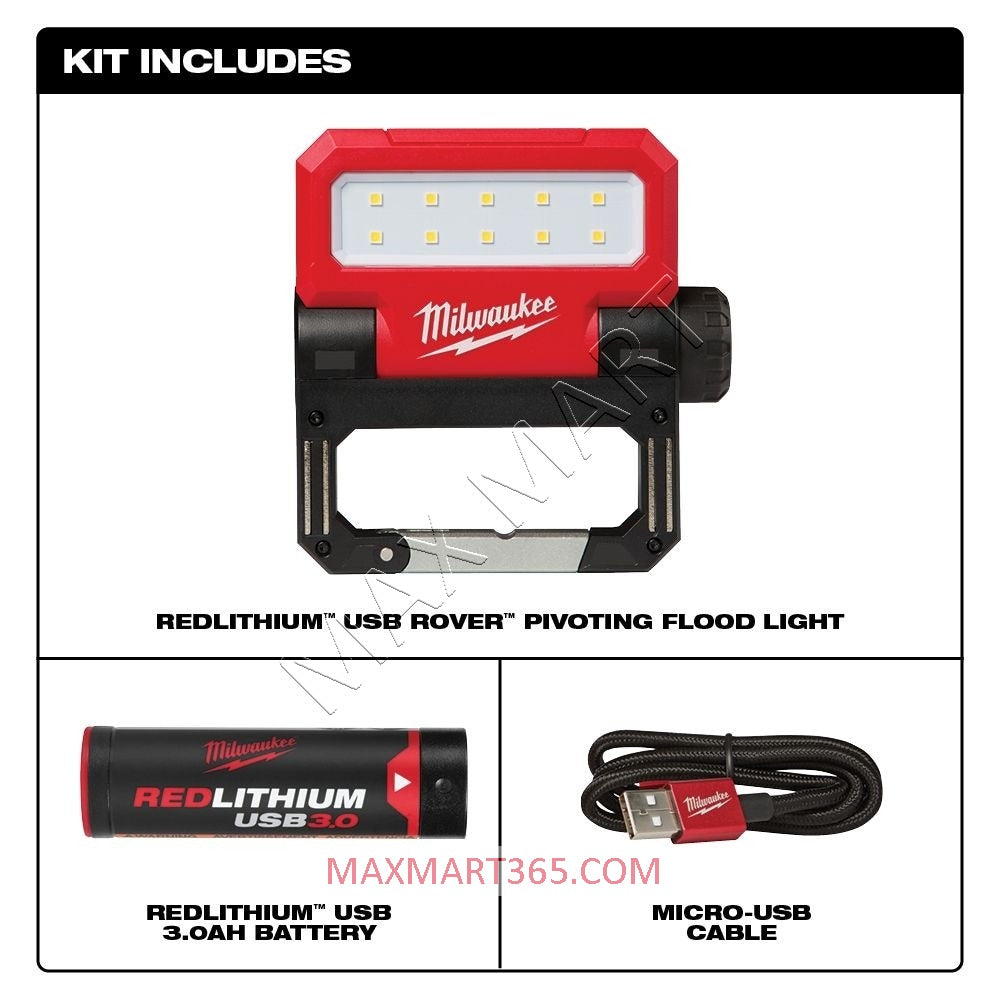 Milwaukee 2114-21 550-Lumen LED Rechargeable Pivoting Flood Light