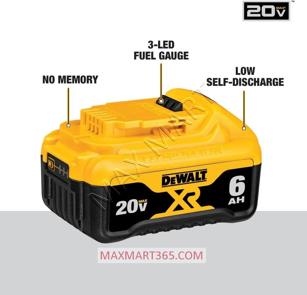 DEWALT 20V 6Ah 6.0Ah Max XR Lithium-Ion Battery DCB206