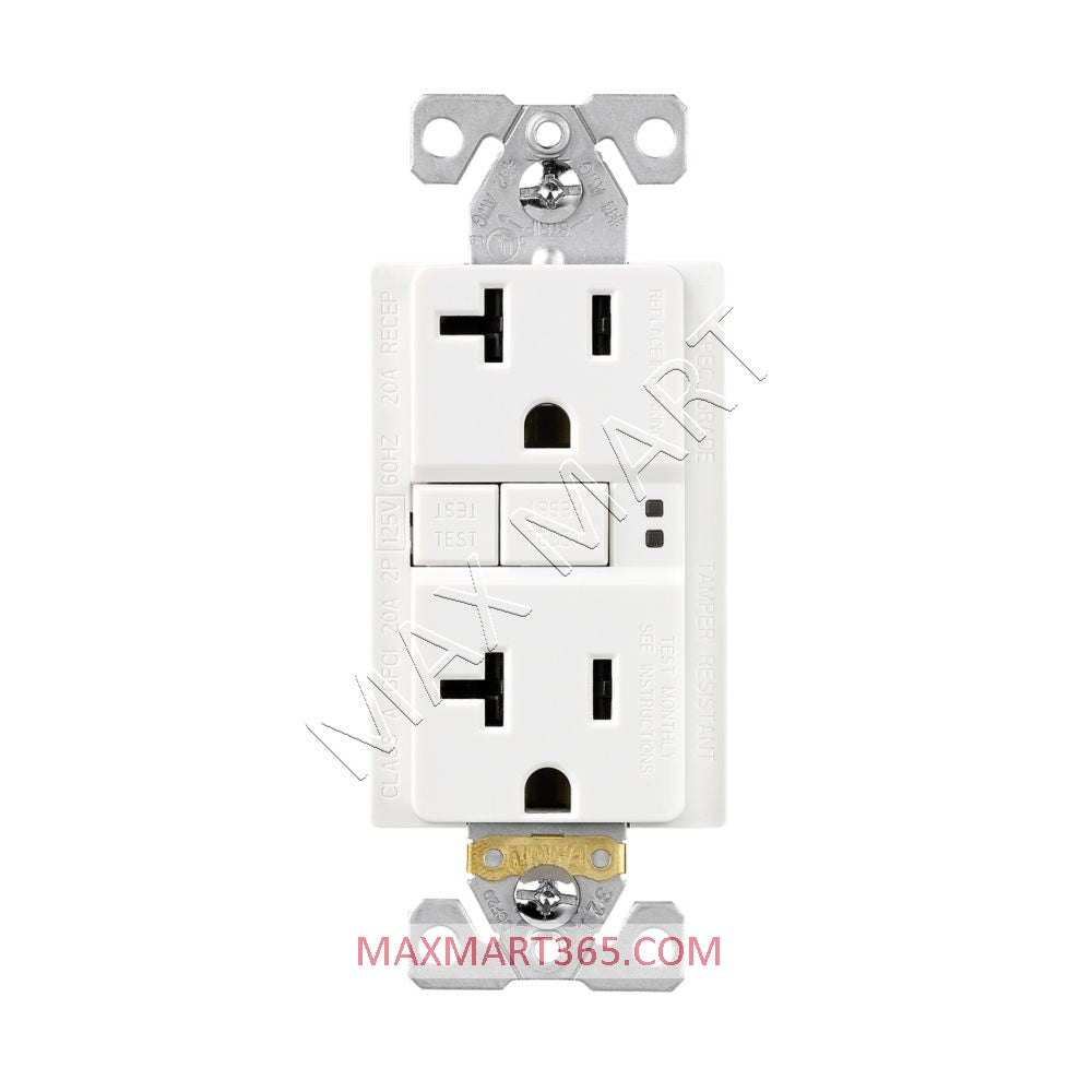 Eaton ETN 20Amp 125V Slim GFCI ShockSentry Tamper-Resistant TR Receptacle Outlet Plug