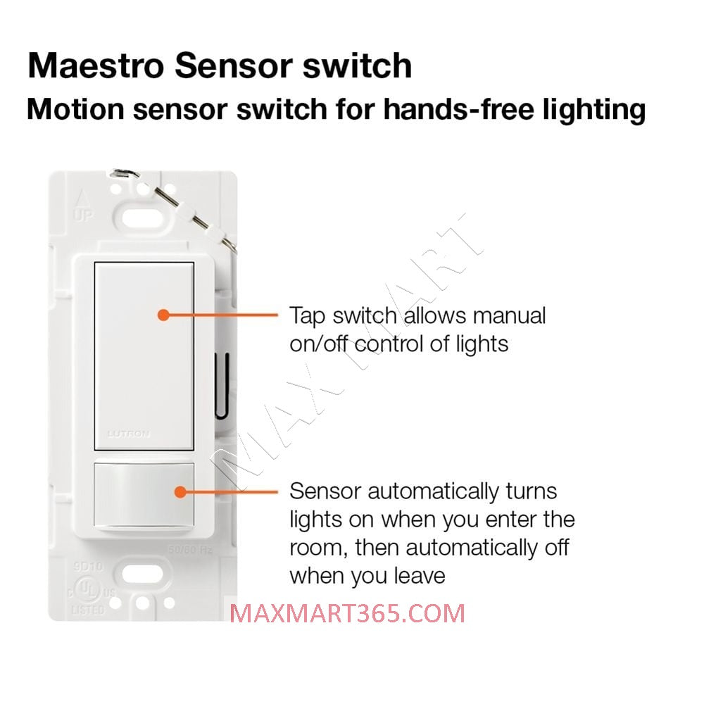 Lutron MS-OPS2H Maestro 2安培单极运动传感器开关 - 白色