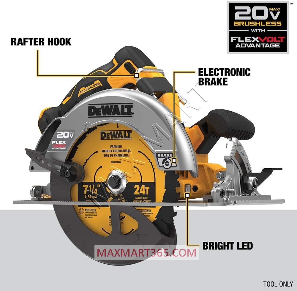 DEWALT DCS573B 20V FLEXVOLT ADVANTAGE Brushless Cordless 7-1/4-inch Circular Saw (Tool Only)