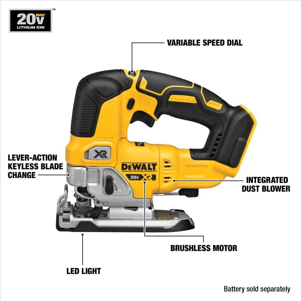 DEWALT 20V MAX XR 无绳无刷曲线锯 JigSaw DCS334B DCS334（仅工具）