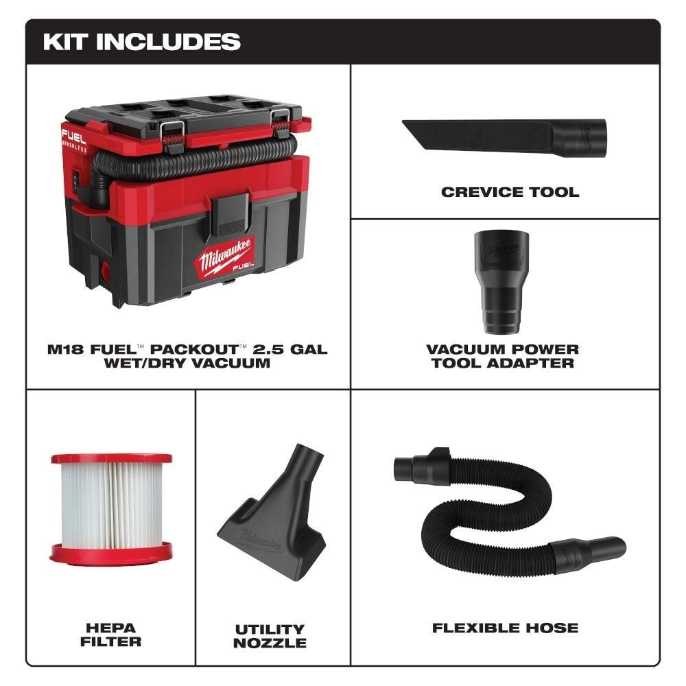 Milwaukee 0970-20 Wet/Dry Vacuum (Tool Only)