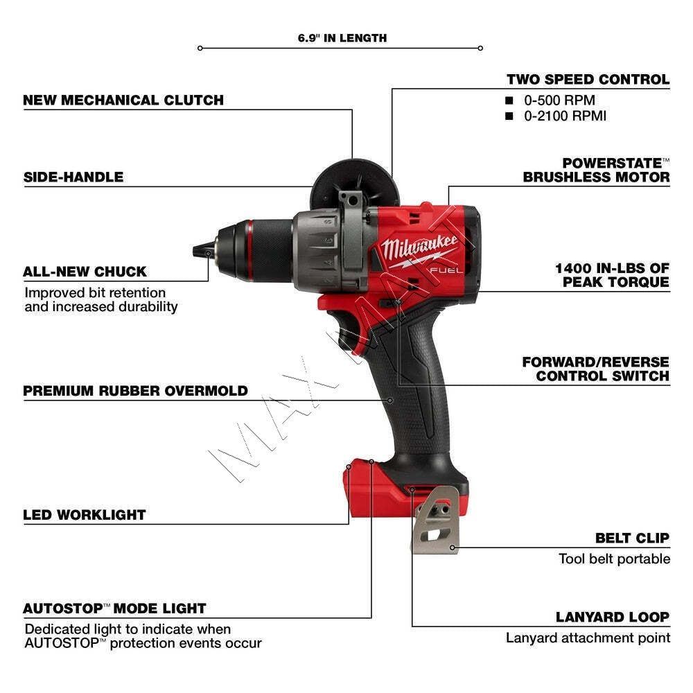 Milwaukee 2904-20 M18 FUEL Brushless Cordless 1/2-in Hammer Drill Driver (Tool Only)