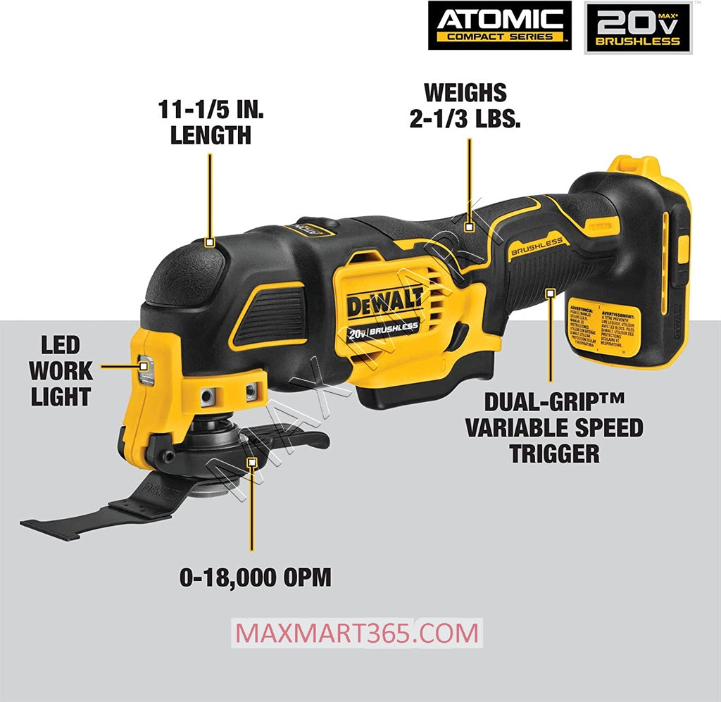 DEWALT DCS354B 20V ATOMIC Brushless Cordless Oscillating Tool Multi-Tool (Tool Only)