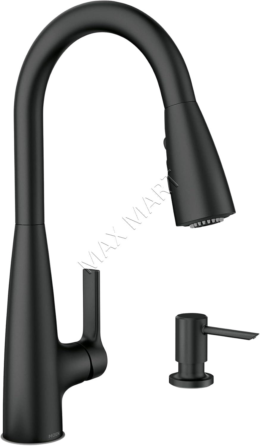 MOEN Haelyn 87627BL Pull-Down Sprayer Kitchen Faucet with Soap Dispenser - Matte Black