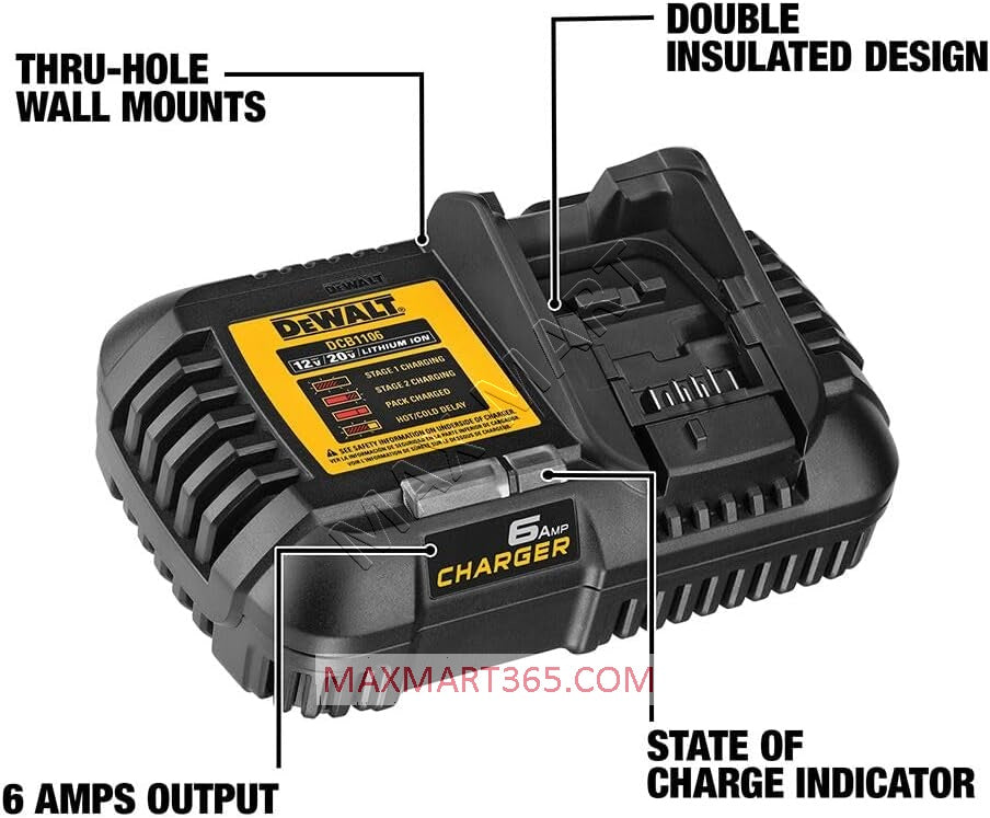 DEWALT DCB1106 12V/20V/60V 6.0-Amp 6Amp Charger
