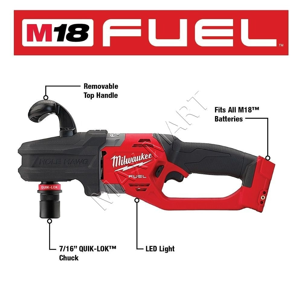 Milwaukee 2808-20 M18 FUEL Brushless Cordless 7/16-inch Hole Hawg Drill with Quick-Lok