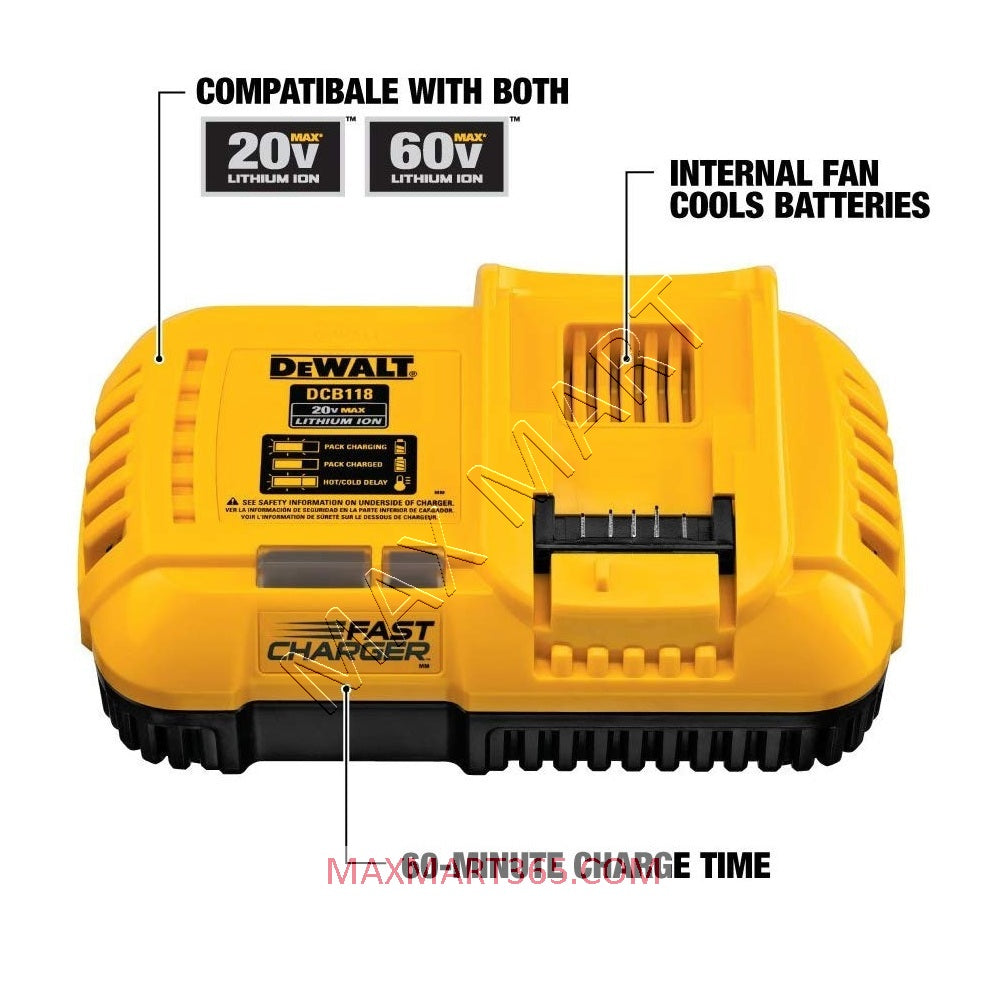 DEWALT 20V 60V 8Amp Fast Rapid Charger DCB118
