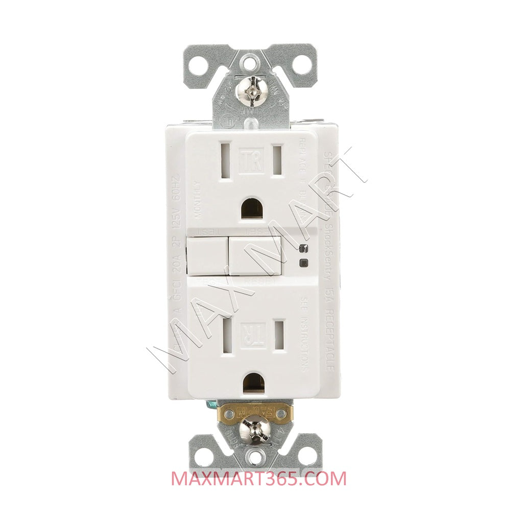 Eaton ETN 15Amp 125V Slim GFCI ShockSentry Tamper-Resistant TR Receptacle Outlet Plug