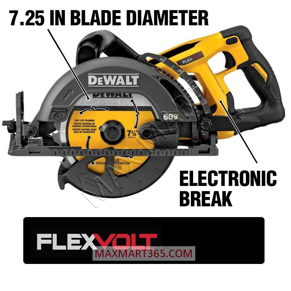 DEWALT DCS577B 60V FLEXVOLT Brushless Cordless 7-1/4-inch Wormdrive Circular Saw (Tool Only)