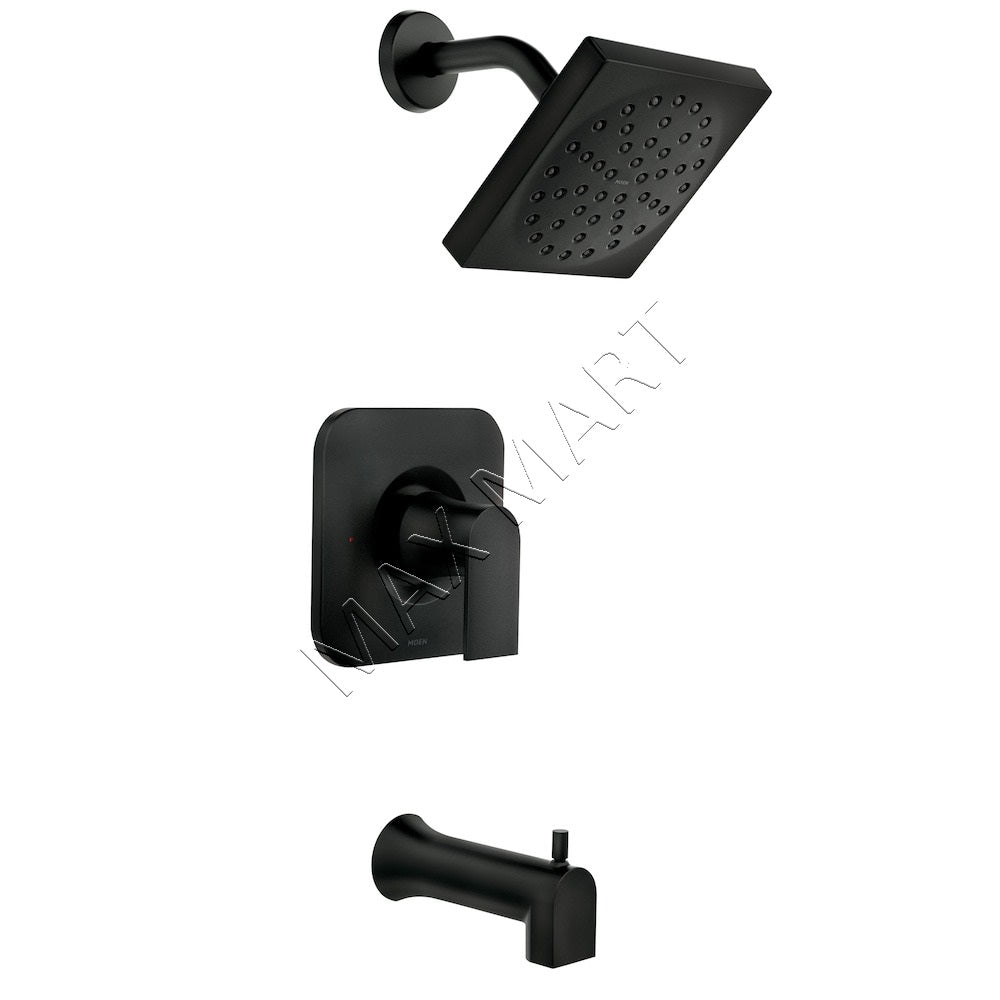 MOEN Genta 82760BL Single-Handle Bathtub Shower Faucet (Valve Included) - Matte Black