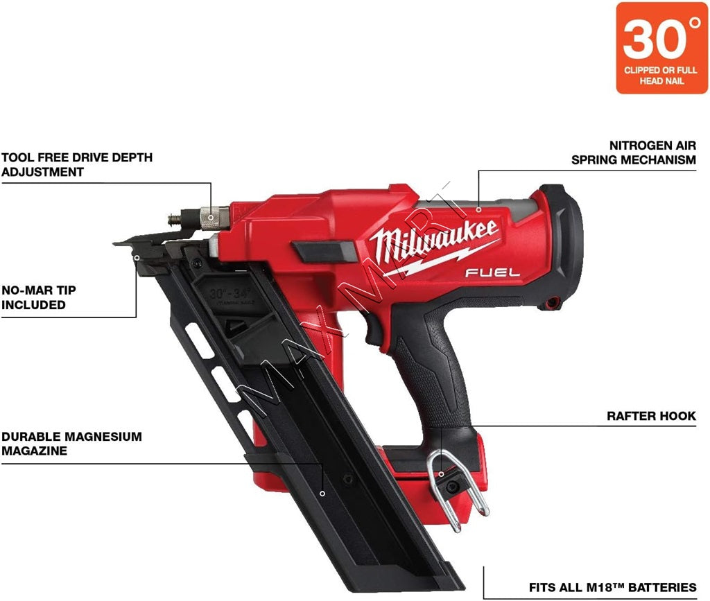 Milwaukee 2745-20 M18 FUEL 3-1/2-inch 30-Degree Framing Nailer (Tool Only)