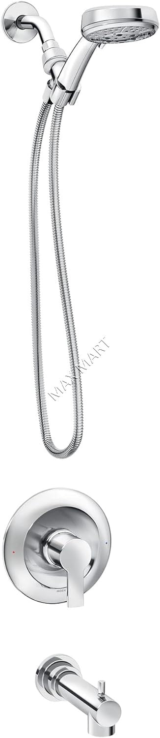 MOEN Meena 82618 Modern Bathtub Shower Faucet with Handshower (Valve Included) - Chrome