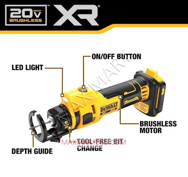 DEWALT DCE555B 20V XR Brushless Cordless Drywall Cut-Out Tool (Tool Only)