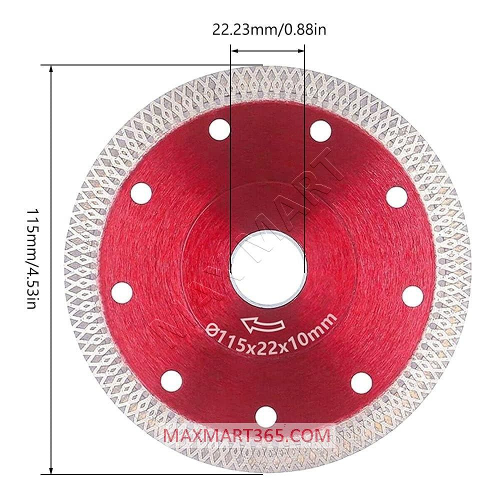 4-1/2-Inch Super-Thin Diamond Cutting Disc Wheel Blade for Angle Grinder - Ceramic Porcelain Tiles Granite Marble Brick