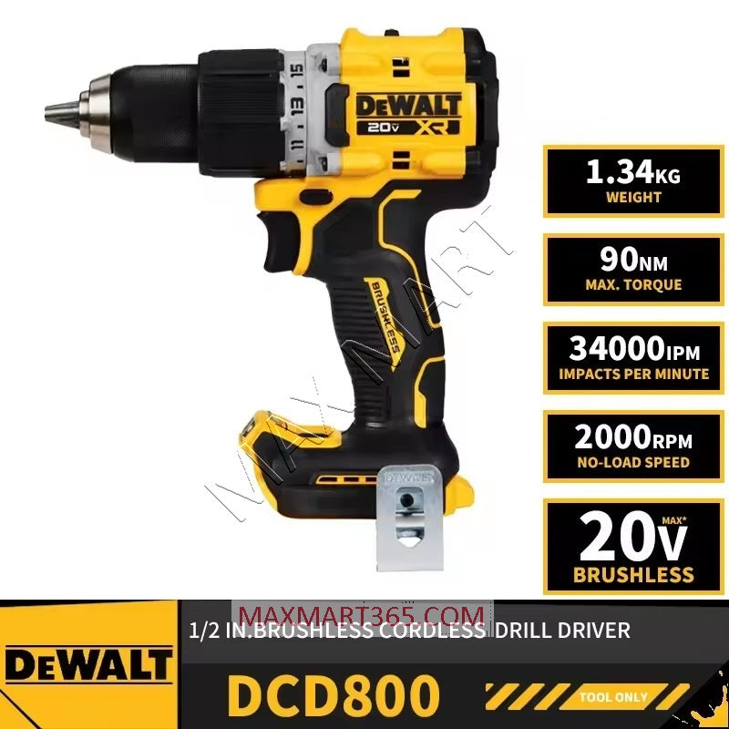 DEWALT DCD800B 20V XR Cordless Brushless 1/2-inch Drill/Driver (Tool Only)