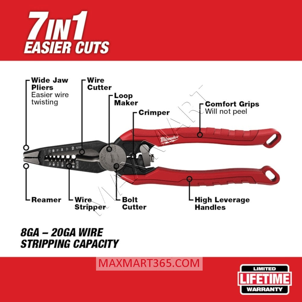 Milwaukee 48-22-3078 7-in-1 High Leverage Combination Pliers