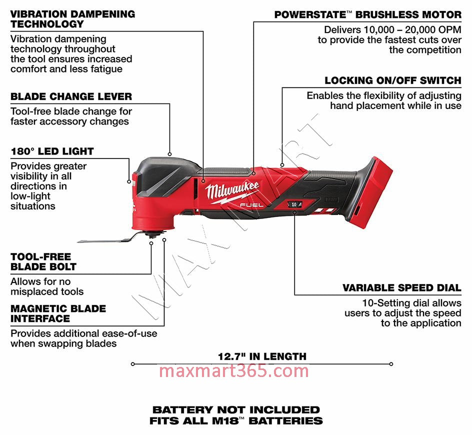 Milwaukee 2836-20 M18 FUEL Brushless Cordless Oscillating Multi-Tool (Tool Only)