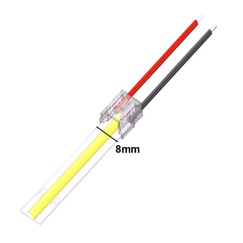 Solderless 8mm LED Strip to Wire Cable Connector