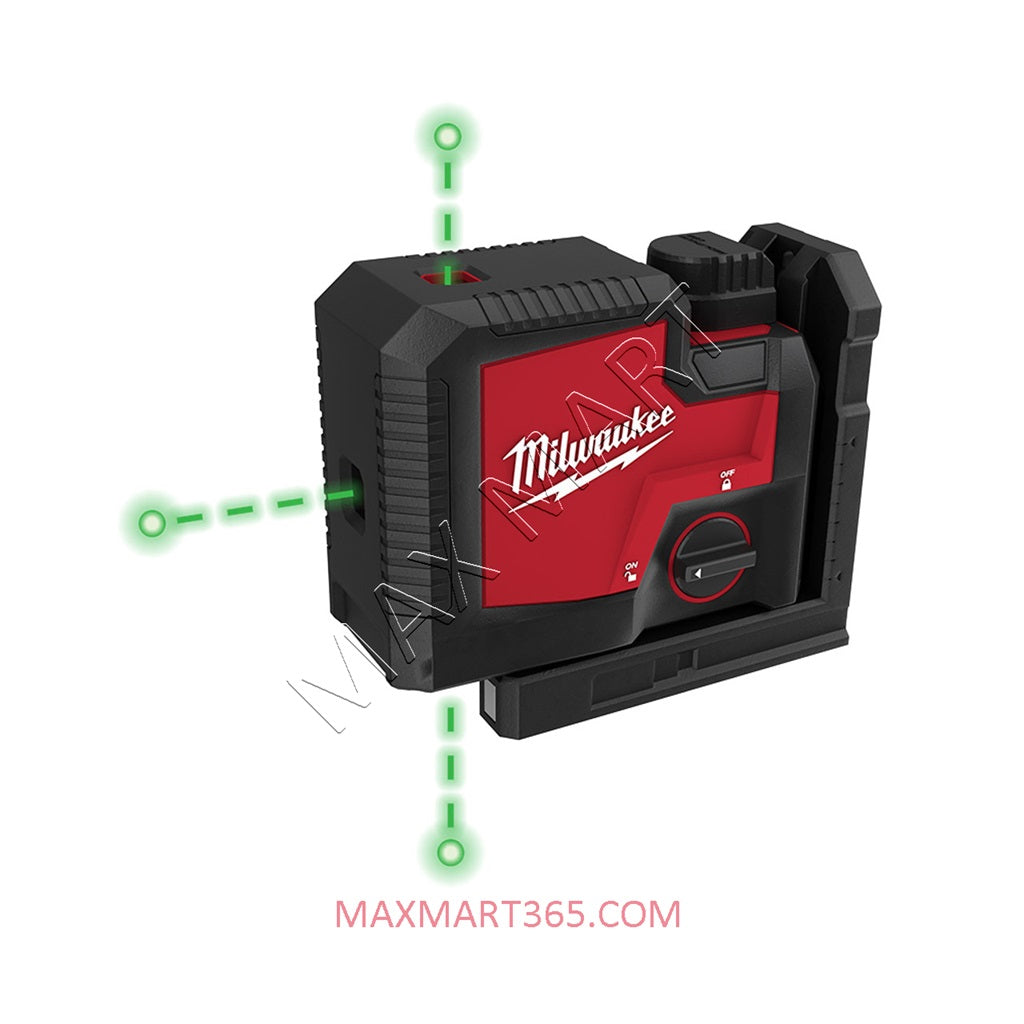 Milwaukee 3510-21 Green 3-Point Rechargeable Laser Level with 3.0Ah Battery and Charger