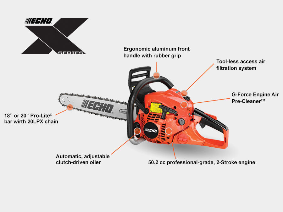 ECHO X Series 20-inch 50.2cc Gas Powered Chainsaw CS-501P CS501P