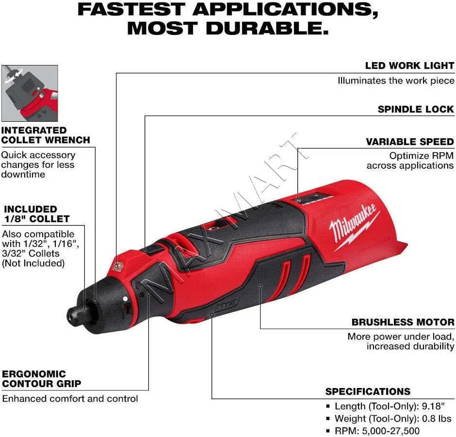 Milwaukee 2525-20 M12 Brushless Cordless Rotary Tool (Tool-Only)